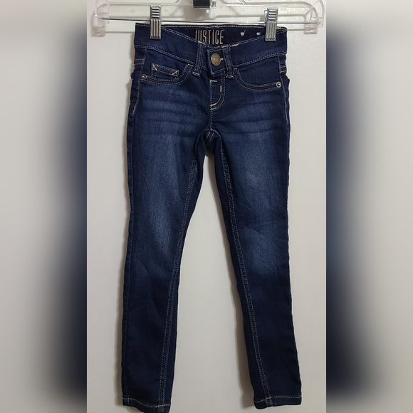 Justice Other - JUSTICE Blue Denim Mid Rise Dark Wash Jeggings - Size 6 Slim